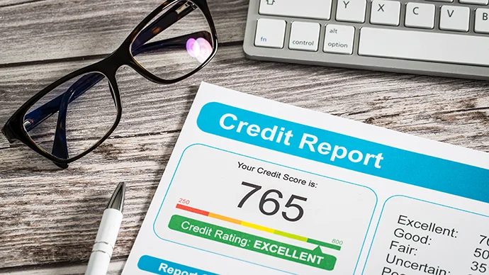 Credit report with an excellent rating